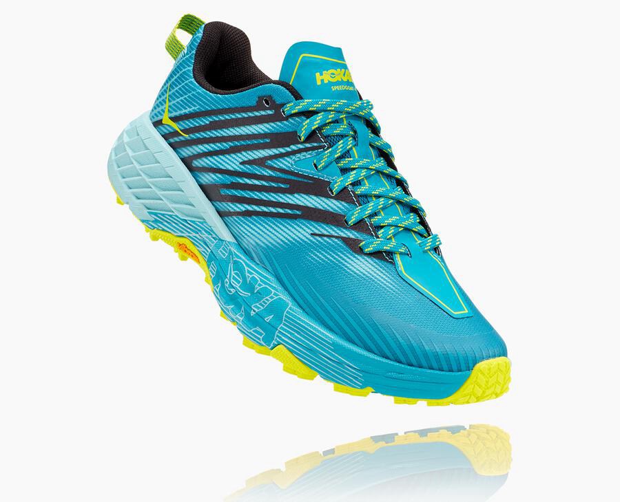 Hoka Speedgoat 4 - Women's Trail Shoes - Turquoise - UK 187KBAYLD